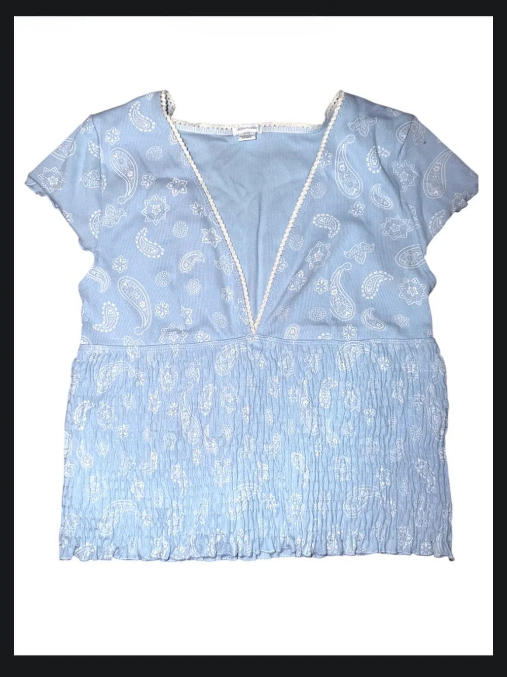 Kimchi Blue Only You Smocked Short Sleeve Top